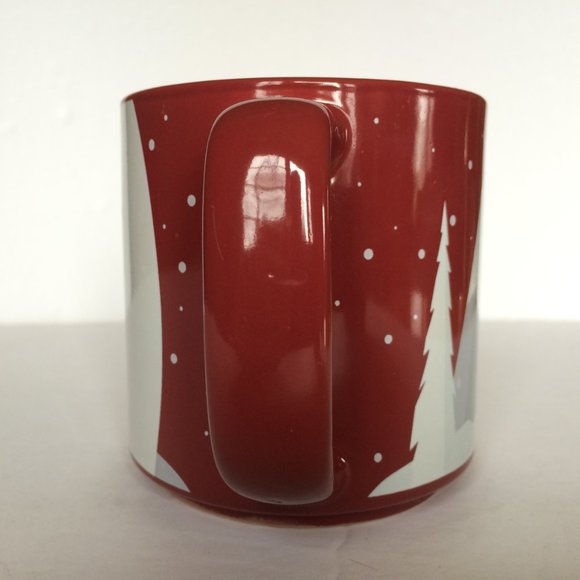 Tim Hortons 2019 White Polar Bear Coffee Mug Red Snowflakes Ceramic Collectible - Picture 2 of 9